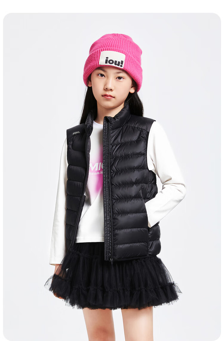 Annil Children's Clothing, Boys And Girls Lightweight down Vest, 2024 Winter Style, Triple Protection Warm Parent-Child Outfit, Heather Purple, Size 130 18