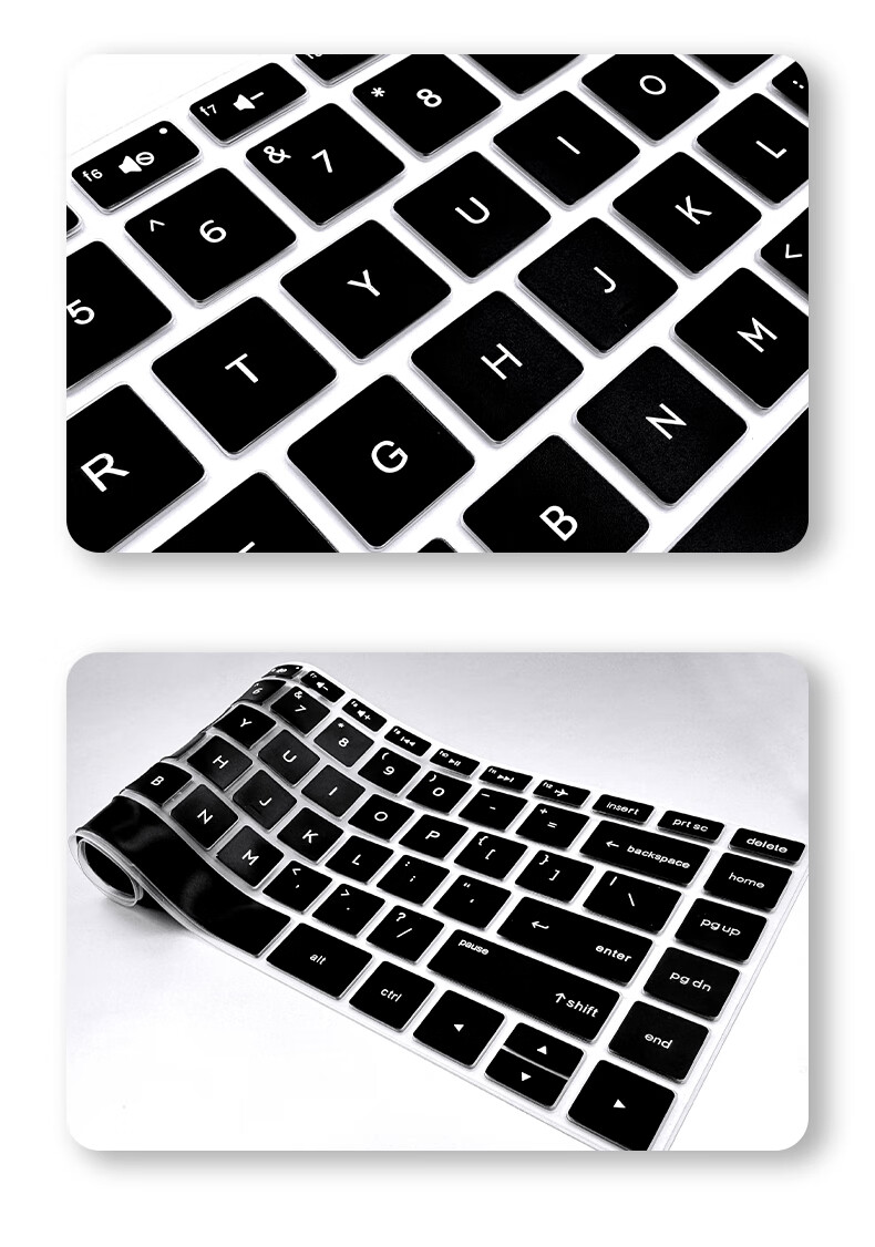 Jiasu HP Shadow Elf Joy Edition, Light And Shadow Elf 10/9 Black And White Keyboard Cover + Anti-Blue Light Tempered Glass Film, 16.1-Inch Tempered Glass Screen Protector Set 3