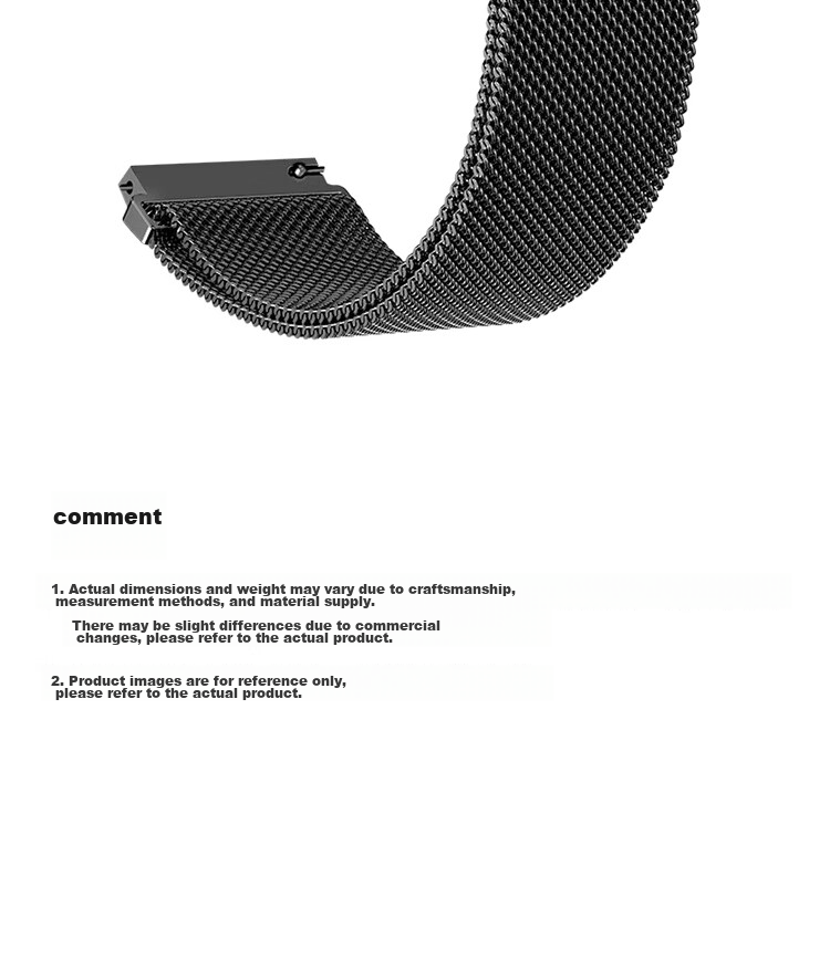 ESCASE Magnetic Watch Strap Compatible with Vivo/iQOO WATCH GT, Milanese Metal Buckle Wristband, Black, 22MM, with Raw Ear 16
