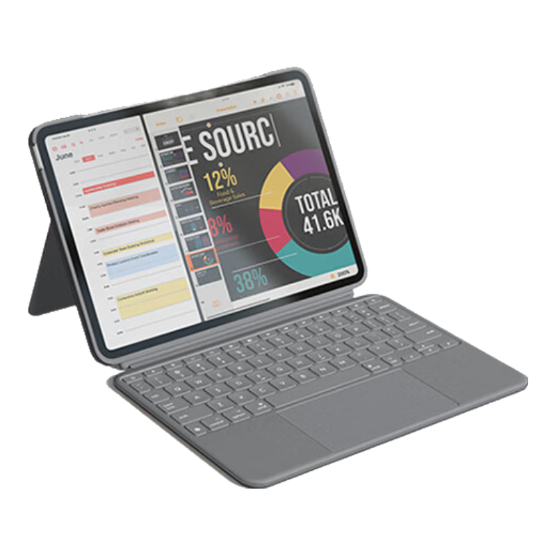 Logitech Combo Touch Tablet Keyboard Case for IPad Pro 13-Inch (M4), Graphite Black