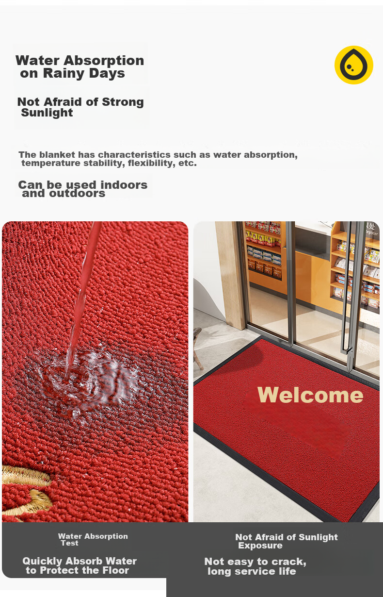 Boneng High-End Entrance Door Welcome Mat, Grand Opening Red Carpet Doormat, Reception Floor Mat for Home Entrance, 60x90cm 8
