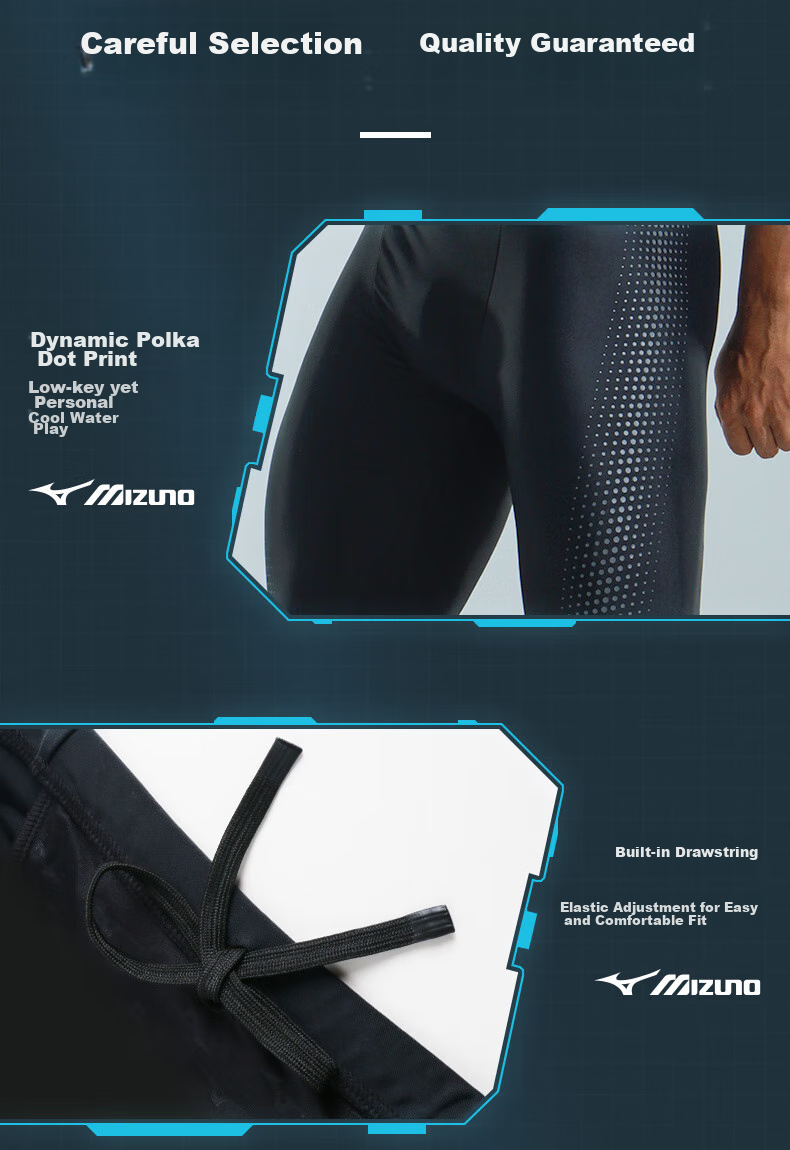 MIZUNO Men's Swim Trunks, Anti-Embarrassment, Plus Size, Long Style, Knee-Length Shorts, Professional Quick-Dry Chlorine-Resistant Swimwear, Equipment B1127 Gold XL 10