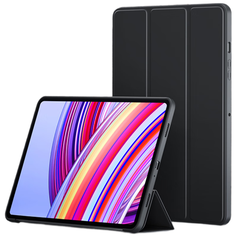 BIAZE Compatible with 2026 Redmi Pad 2 Pro/24 Pad Pro Protective Case, Redmi Tablet 12.1-Inch Full Coverage Tri-Fold Support PB504-Kongang Black