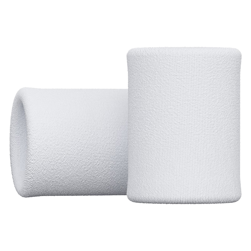 JD Original W10S Towel Wristband for Men And Women, Sports Fitness 2-Pack, Badminton Basketball Running Sweat-Absorbing Hand Wrist Protector, White