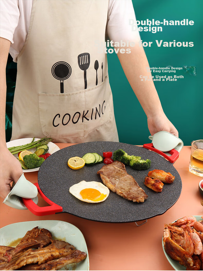 Geshu Electric Grill Pan for Home Use, Smokeless Non-Stick Multifunctional Barbecue Griddle, Barbecue Stove And Sausage Roasting Machine, 40cm 6