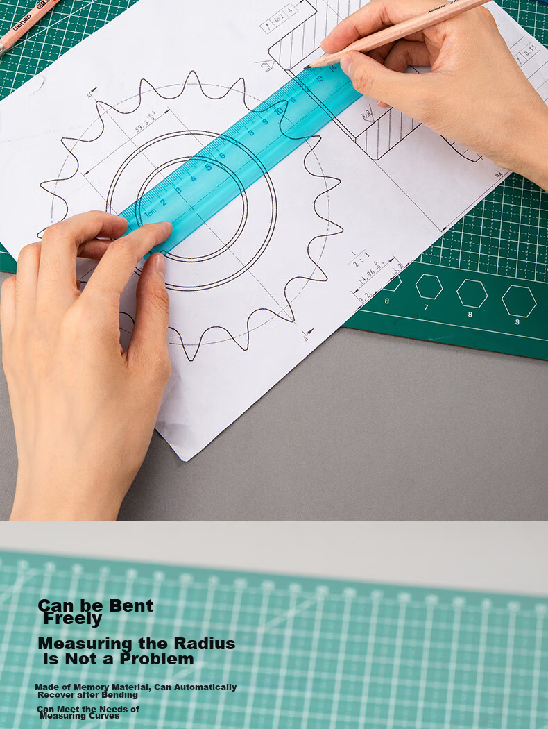 Deli 20cm Flexible Straight Ruler with Clear Markings, Flexible And Durable, Not Easily Broken, Student Back-To Stationery, Random Color, College Entrance Exam Blessing Gift 6