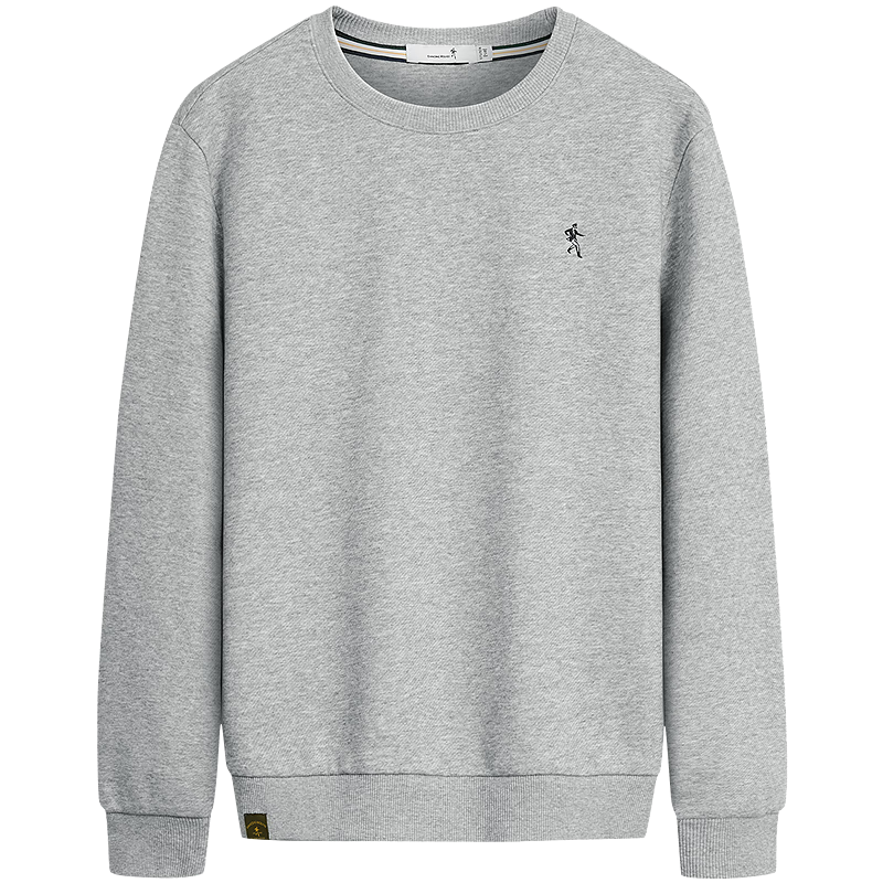 DANCING WOLVES [Xinjiang Long-Staple Cotton] Versatile Round Neck Top for Autumn And Winter, Skin-Friendly Breathable Men's Sweatshirt, 004 Floral Gray, Size 180