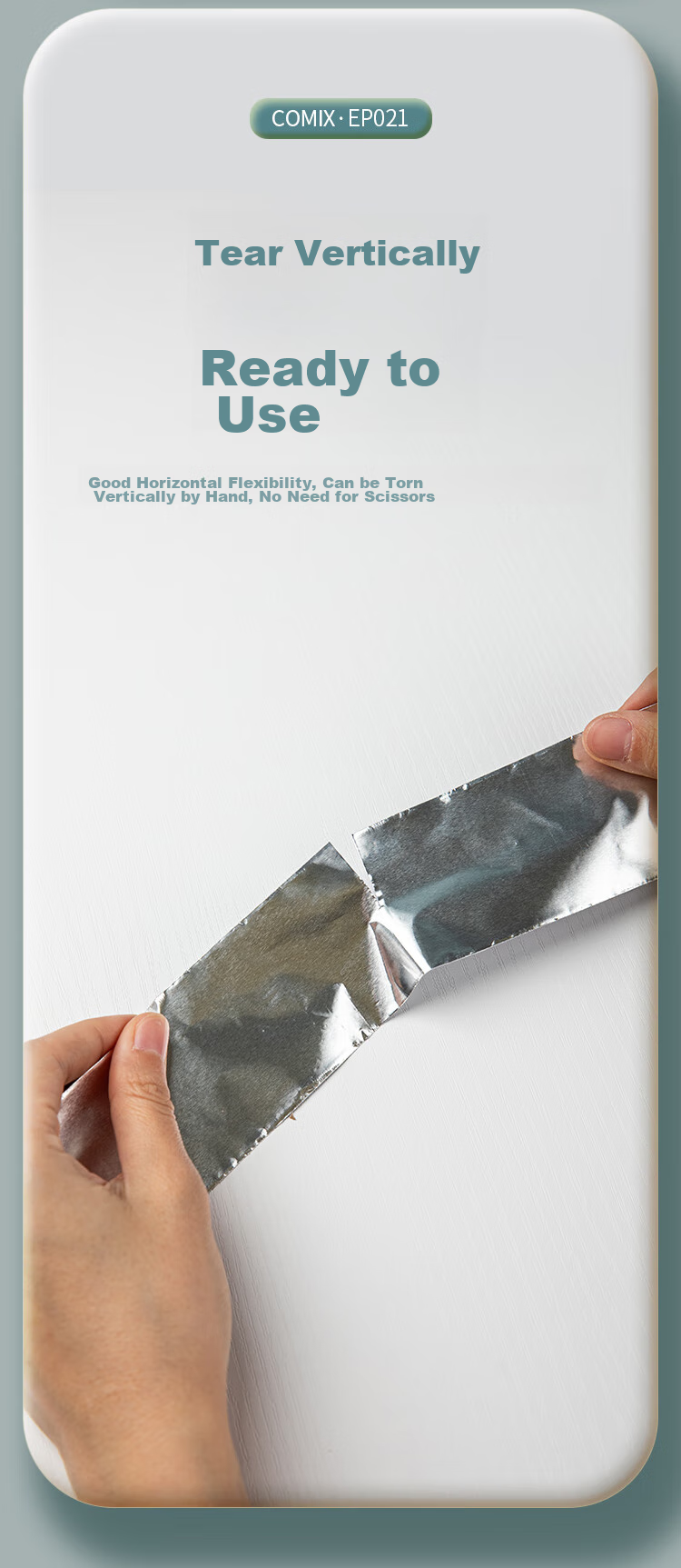 COMIX Aluminum Foil Tape, Oil-Resistant Corrosion-Resistant Range Hood Interface Thickened Pure Aluminum High-Temperature Resistant Pipe Insulation Sealing Kitchen Stove Waterproof Oil-Proof 48mm*10m Silver 1 Roll EP021 6