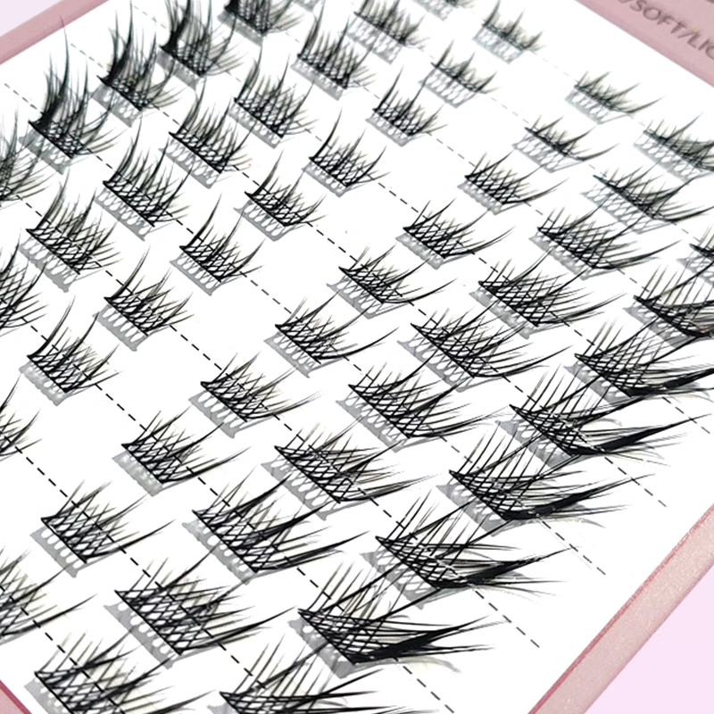Yushangjiaren Fox Series False Eyelashes, Natural Curling Realistic Slanted Fox Eyes Animal Series Suda Ji Segmented Lashes with Gold Feather Clip 1