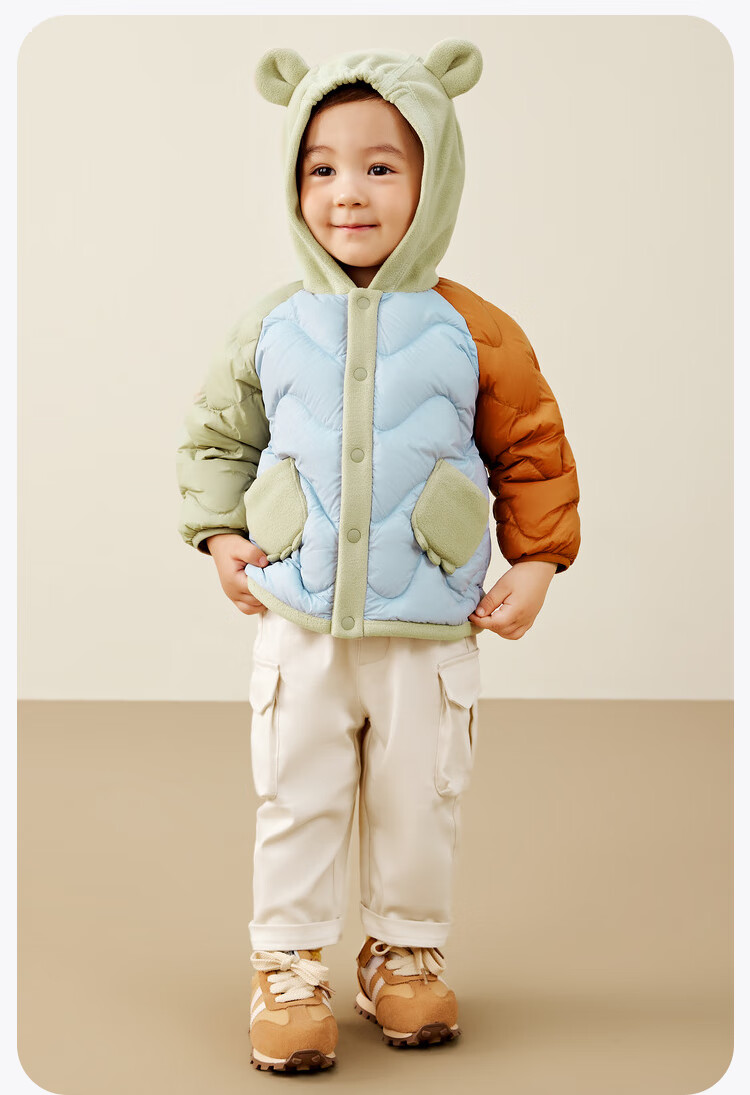 Minibala 【Three-proof】Kids Lightweight Warm Down Jacket Cute Hooded Coat for Boys and Girls 2025 Winter New Arrival 16