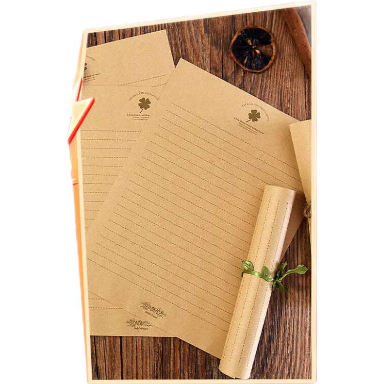 Shiluode Valentine's Day Love Letter Stationery, Vintage Literary Decorative Letter Paper, Confession B5 Note Cards, 40 Sheets, Clover Patter
