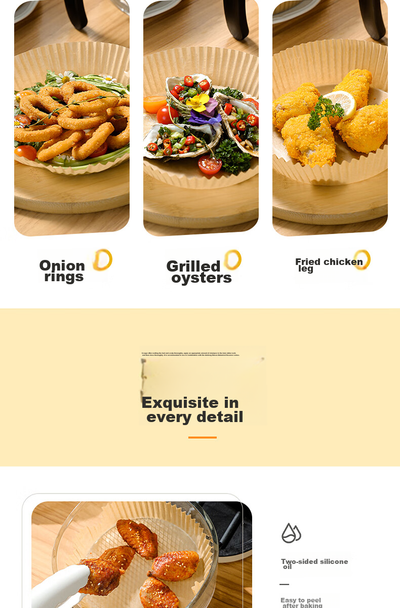 Kaulus Air Fryer Paper Trays, Baking Tools for Home Oven, Silicone Oil Paper Bowls And Plates, 100 Square Paper Trays 12