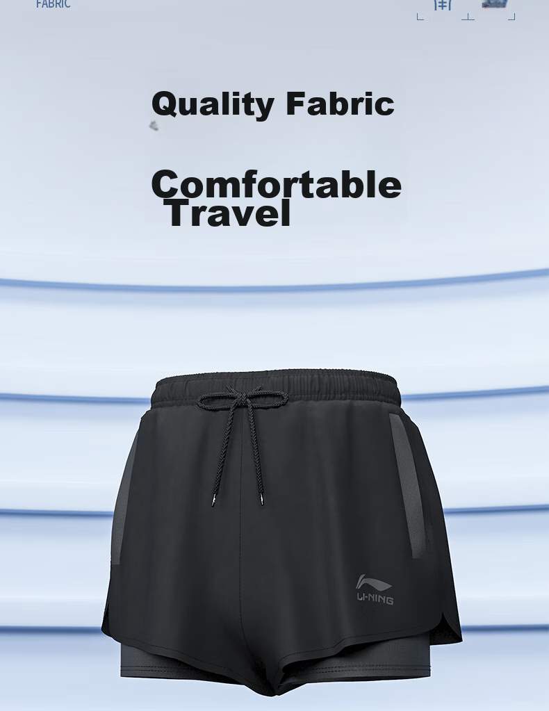 Li-Ning Men's Swim Trunks, Double-Layer Anti-Embarrassment, Suitable for Both Water And Land Use, Swimming Goggles, Swim Cap, Swimsuit Set for Men, 810 Black, XXL 4