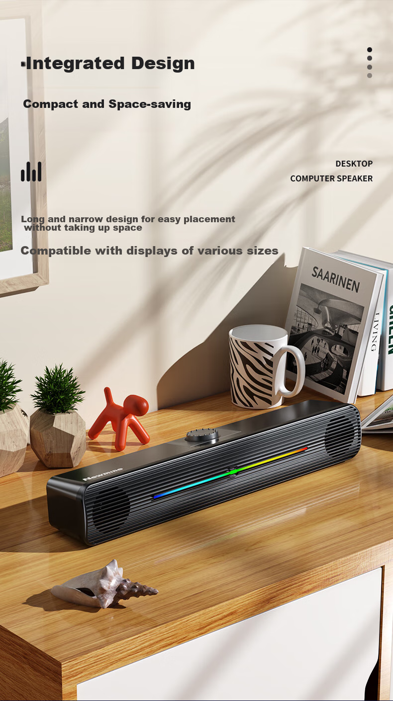 Newmine K233 Speaker, Computer Speakers for Home Desktop, Subwoofer, Multimedia Laptop Gaming Wired Mini Speakers PS5 3