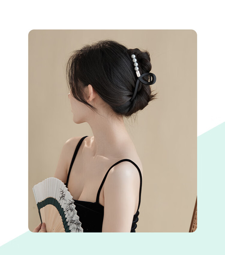 CHIMERA Back of Head Hair Claw Clip, Round Bead Frosted Hair Clip, Bun Shark Clip, Hair Accessory, Hairpin, Birthday Gift for Wome 1
