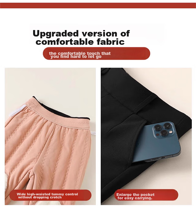 LangSha Wool Thermal Pants for Women, Outdoor Wear, Winter, Extra Thick, Cold-Resistant, Knee Protection for Northeast China, Thick High-Waist Large Size Cotton Pants, Base Layer Pants 20