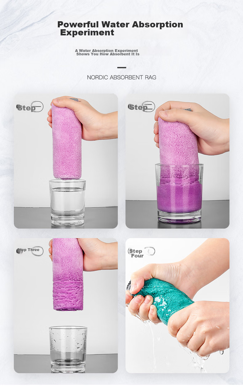 Miaomei Cleaning Cloth Dishwashing Towel [25*25 5 Pieces] Car Wiping Cloth Oil-Removing Absorbent Lazy Person Non-Stick Oil 5