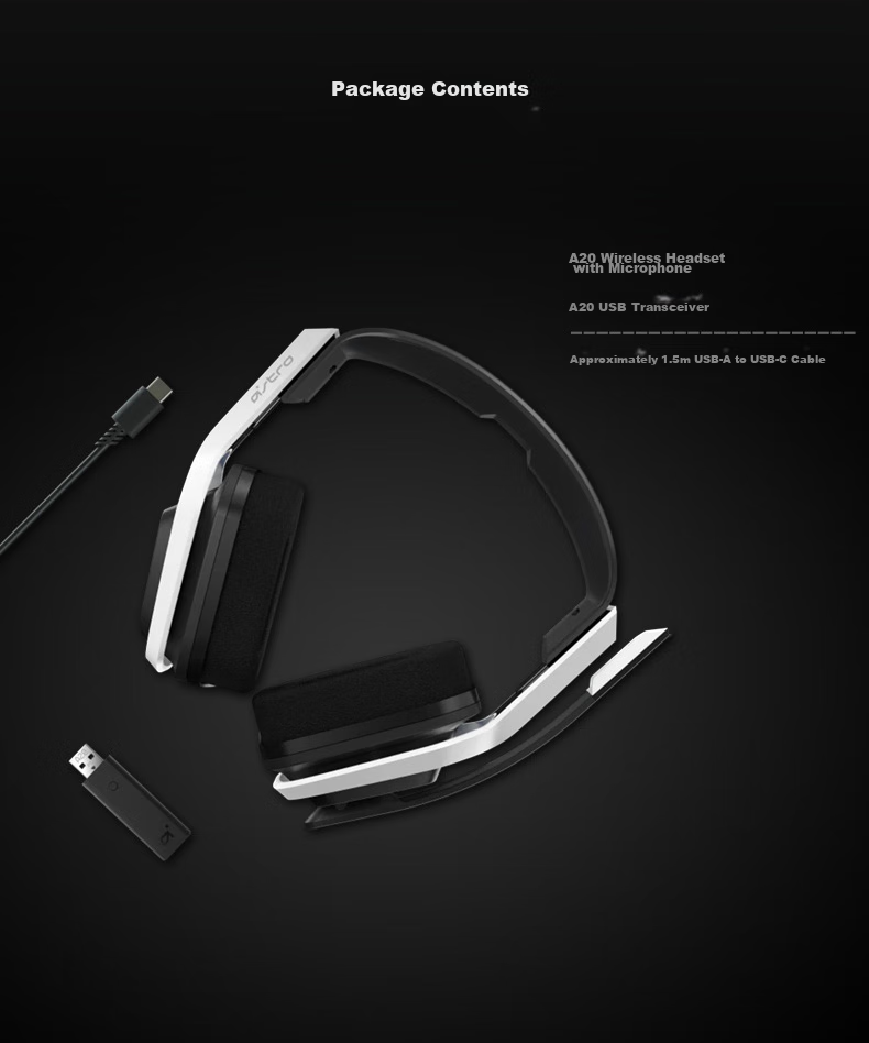 G Astro A20 Wireless Gaming Headset Microphone Dolby Atmos Sound Positioning PUBG Headphones PS5 Headset Over-Ear - Compatible with Delta Actio 9
