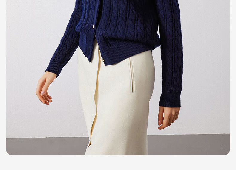 Navigare Italian Small Sailboat Autumn And Winter Women's All-Wool Jacket, Cable Knit Sweater Cardigan 2334094508 M 2