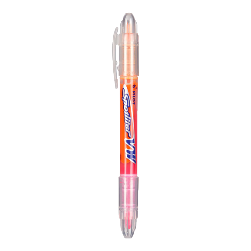 PILOT Dual-Tip Highlighter Pen, Liquid Ink Fluorescent Pen for Students, Non-Bleeding Marker Pen SVW-15SL Dual-Tip Fluorescent Pen-PO 3mm Pink/orange Single Pack