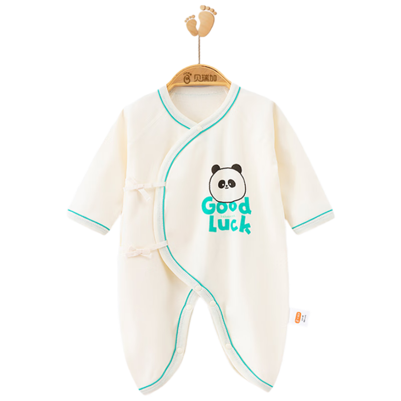 Babyprints Newborn Butterfly Onesie, Baby Pure Cotton Bodysuit, Soft Belly-Protecting Romper for Newborn Boys And Girls, Panda Design, Size 52