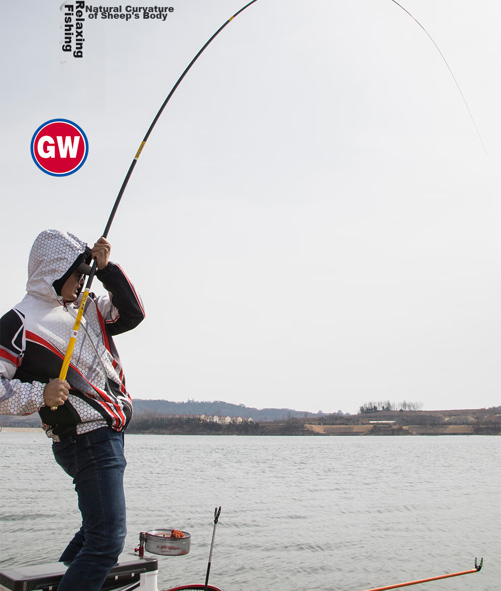 GW Fishing Rod Jian Shou Zhen Xun 7.2 Meters Strong And Durable 28-Section All-Purpose Big Fish Rod Ultra-Light Ultra-Hard High Carbon Steel Platform Fishing Rod 18