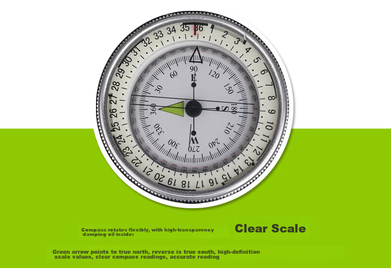 BIJIA Multifunctional Professional Compass, Outdoor Hiking Compass, Geological Compass with Fluorescent Ring, High Precisio 9