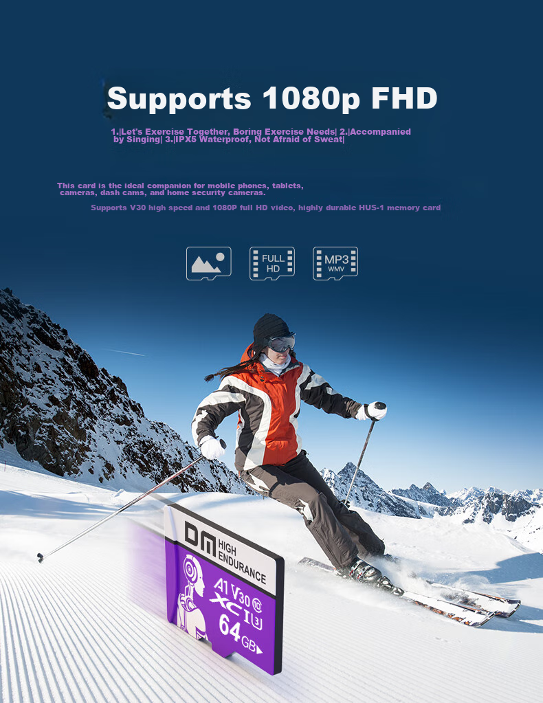 DM Daimai 64GB TF (MicroSD) Memory Card, Purple Card, C10 Surveillance Camera Dedicated Ultra-Fast Memory Card, Compatible with Huawei, Xiaomi, Yingshi, Pulin360 3