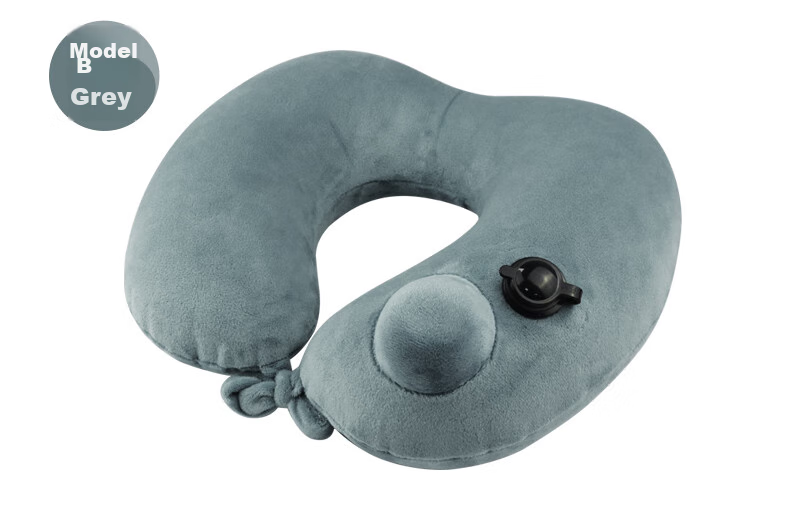 WELLHOUSE Summer Travel Neck Pillow Set of 4 with Eye Mask, Storage Bag, U-Shaped Pillow, Portable Nap Aid, Gray 16