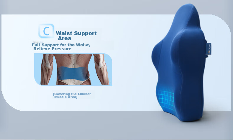 Back2 Lumbar Support Cushion for Office, Ergonomic Back Pillow, Long-Sitting Aid, Car Seat Cushion, Waist Pillow 19