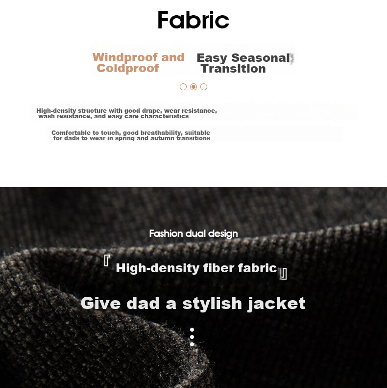 Baocaiyang Dad's Woolen Coat for Men, Spring And Autumn Thick Lapel Business Suit Jacket for Middle-Aged And Elderly 4