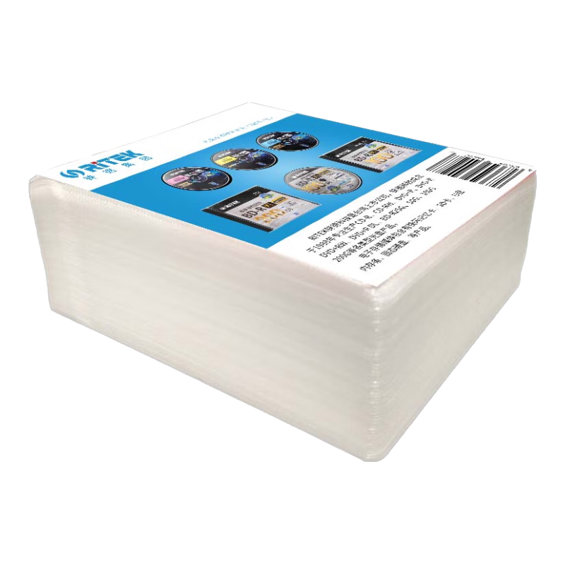 RITEk Disc Storage Specialized Disc Pouches, Eco-Friendly Double-Sided PP Bags, Disc Protection Sleeves for CD/DVD/Blu-Ray, Thickened Packaging, 100 Pieces/pack