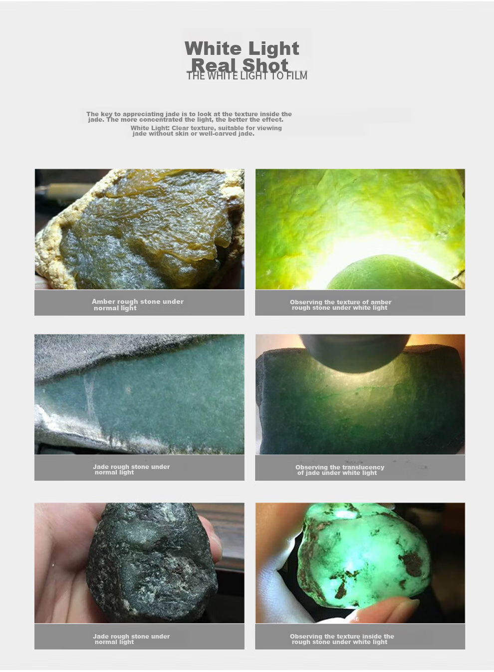 MOTIE Jade Flashlight with 365nm UV Light, High Brightness for Viewing Antiques And Jade, Professional Jewelry Appraisal Tool, Four-Light Source Lamp S62 18