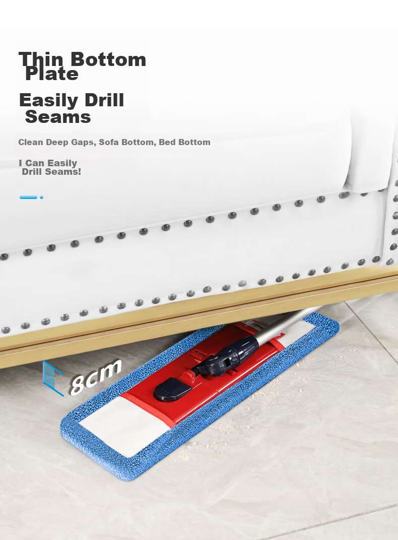 EAST Flat Mop, 45cm Aluminum Alloy Handle, 1.35m Total Length, 2 Cloths Included, Microfiber, Wet And Dry Use, Lightweight, for Home Use, All-In Cleaning 11