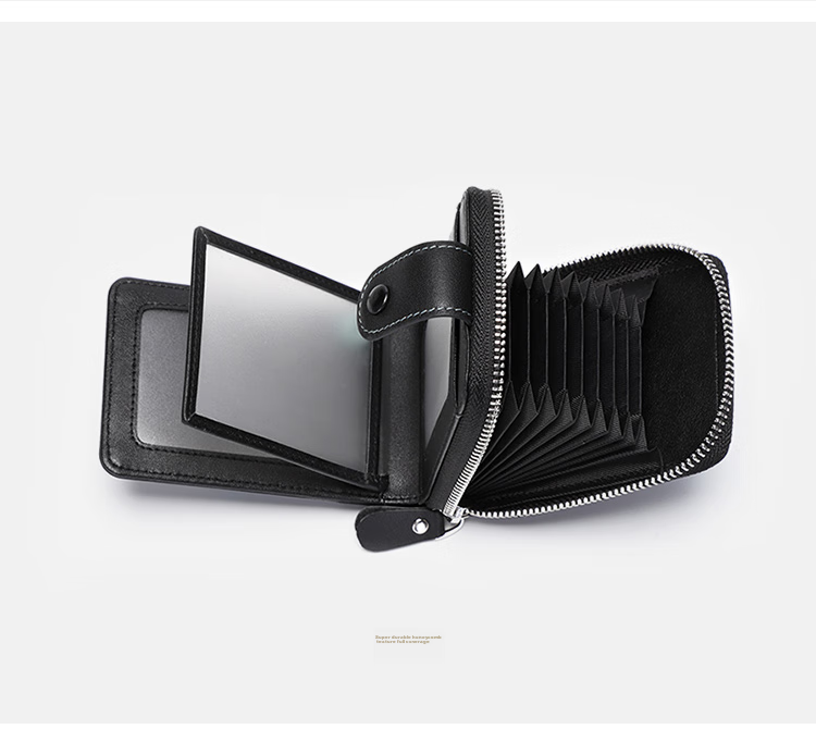 GOLF Top-Grain Leather Men's Card Holder, Multifunctional Driver's License/ID Card Holder, Large Capacity Document Case, Gift for Men, Business Card Holder, Coin Purse, 5V328451J Black 23