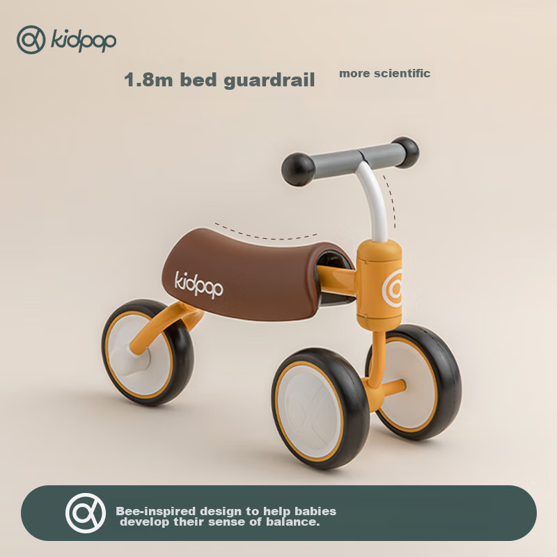 Kidpop Baby Walker Anti-O Leg And Anti-Rollover Children's Balance Bike for Ages 1-3 Children's Glider Bike First Birthday Gift Yellow