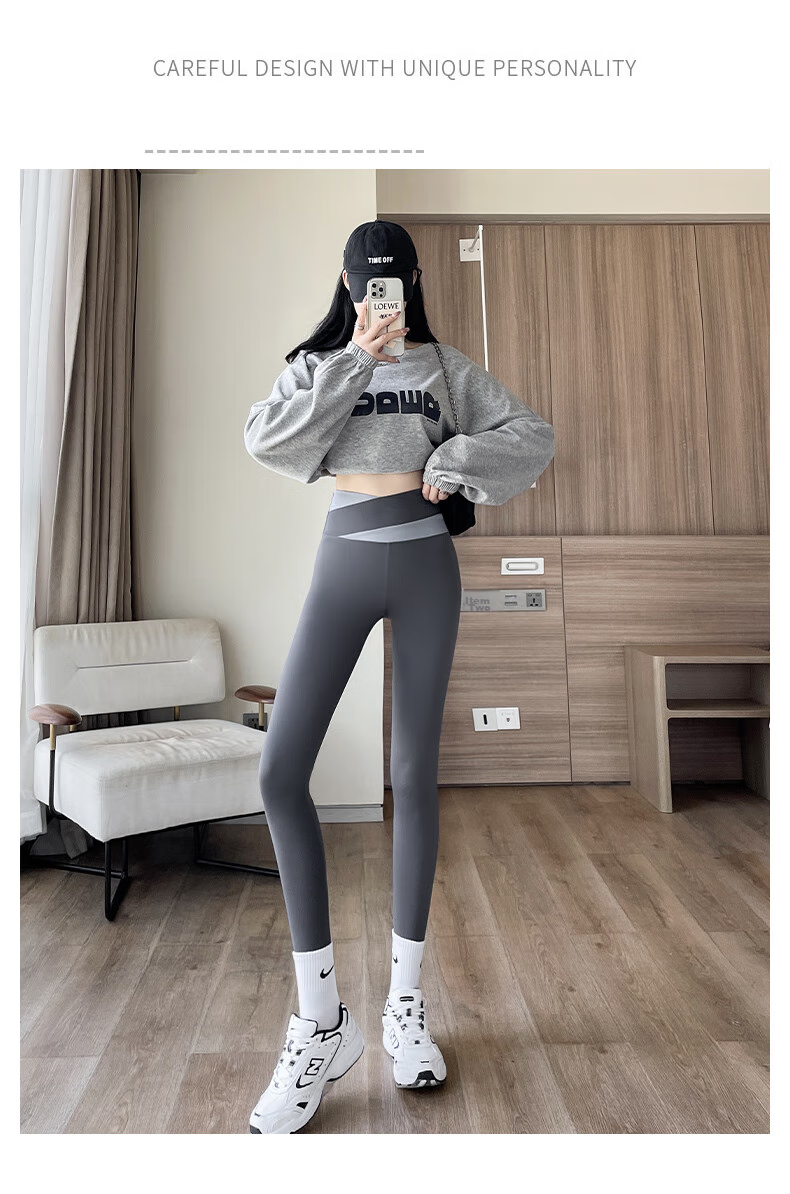 LangSha Shark Leggings for Outer Wear, Butt-Lifting Yoga High-Waisted Tummy Control Slimming Sports Plus Size Women's Thin Pants Base Layer 20