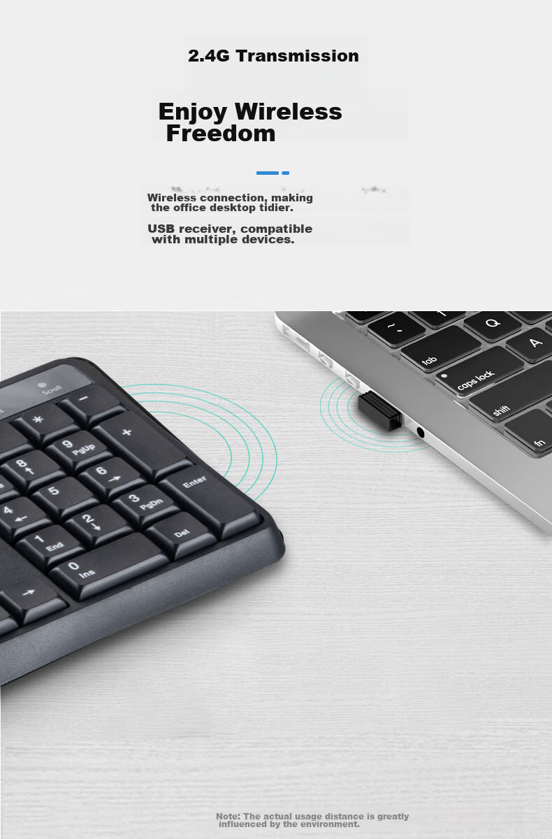 GESOBYTE Wireless Keyboard, Quiet Low-Noise Office Keyboard, Compatible with Desktop And Laptop, Built-In Receiver Plug-And K139W Battery Version, Black 2