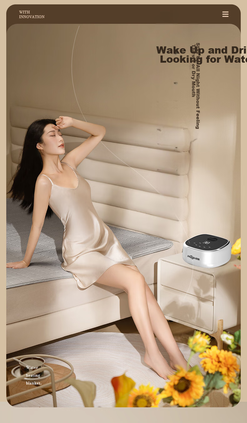 Huanding Water Heating Blanket, Sold by JD, 2026 New Model Water Heating Electric Blanket, Water Circulation Electric Mattress Pad, 1.8 Meters X 2 Meters 12