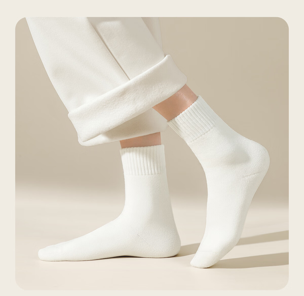 BADIGAO Disposable Socks for Men And Women, Daily Wear Fleece-Lined Mid-Calf Socks, Versatile for Autumn And Winter Travel, No-Wash Odor-Resistant 17