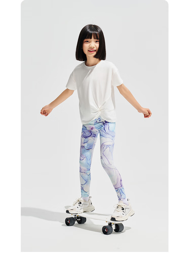 QQ DUCK Children's Clothing Girls' Leggings Yoga Workout Pants Student Wear Colorful Purple; Size 165 22