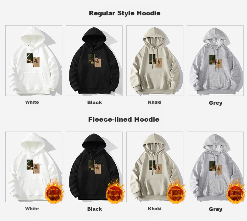 Mianzhi National Trend Brand Hoodie for Men, Fashionable Versatile Round Neck Loose Casual Base Layer, White, XL 8