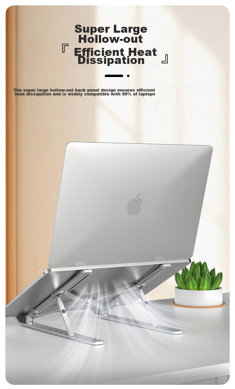 Jiangwutong Laptop Stand Cooling Pad, Aluminum Alloy Foldable Portable Suspended Bracket, Tablet Vertical Stand, Desktop Height-Increasing Adjustable Stand, Suitable for Lenovo Legion Y7000 5