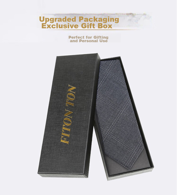 FitonTon Wedding Banquet Tie for Men, Business Style, 7.5cm Hand-Tied Tie, Gift Box, New Year And Valentine's Day Present 8