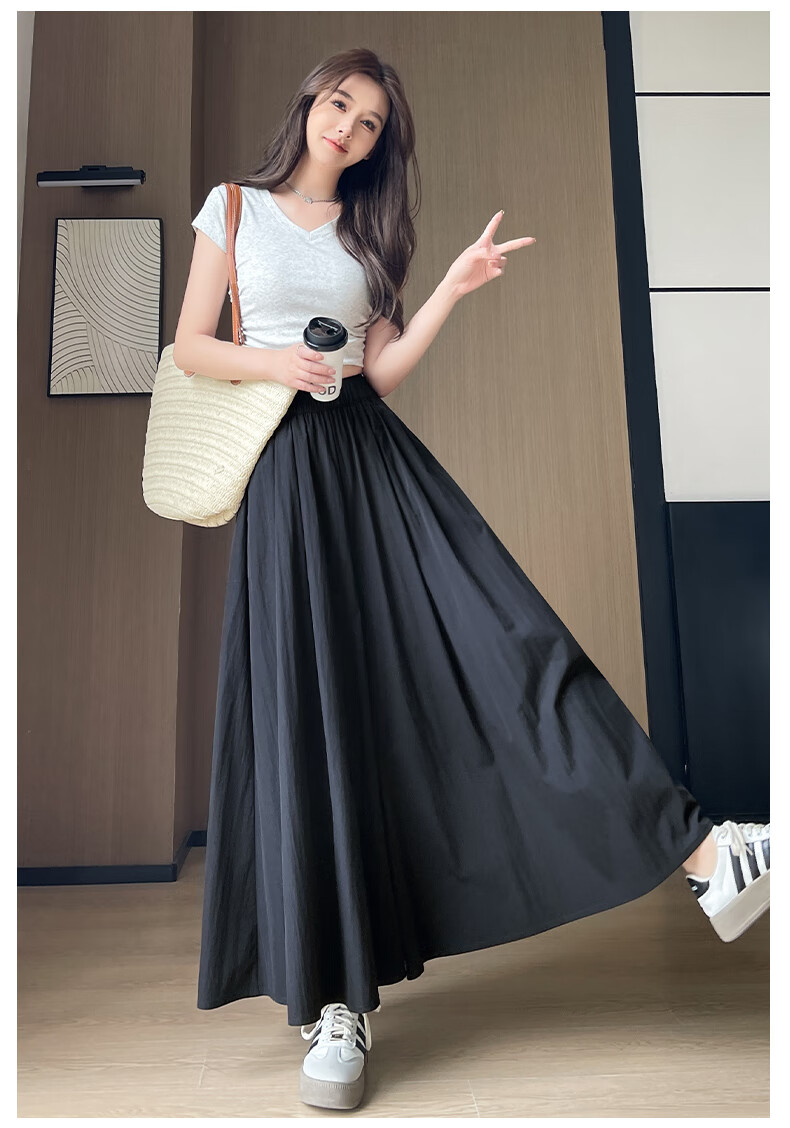 LangSha High-Waisted Yamamoto Skirt Pants for Women, Summer Lightweight Flowy Slimming A-Line Skirt Shorts, Loose Wide-Leg Pants for Petite Figures 29