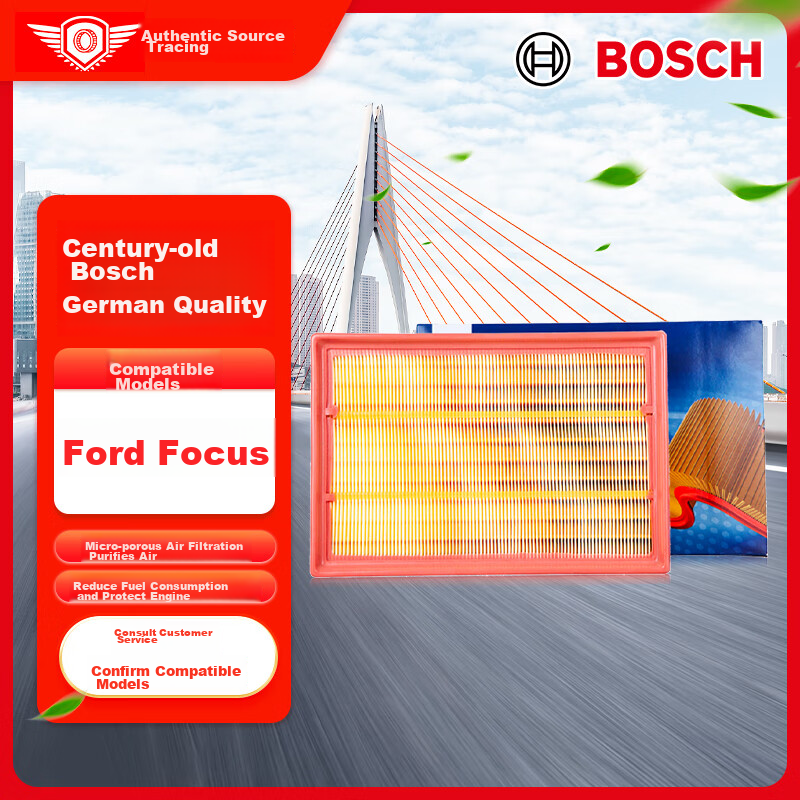 BOSCH Air Filter Element, Air Cleaner, Air Filter 2250, Compatible with Ford Focus