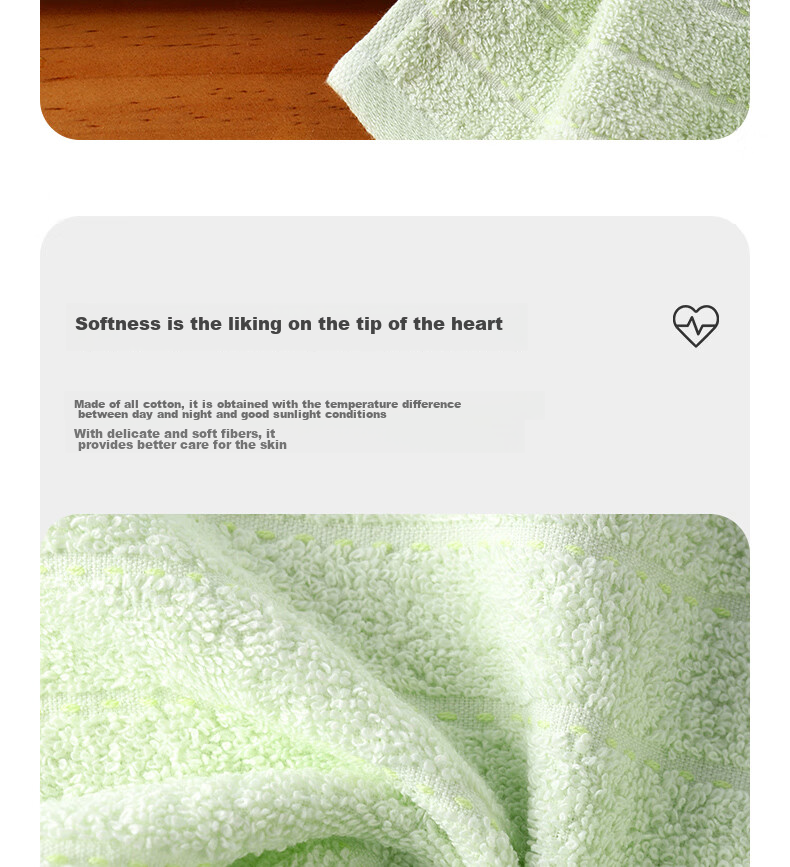 Grace A-Class Children's Cotton Face Towels Bear Striped Super Absorbent Orange + Green Set of 2 Sports Towels 10
