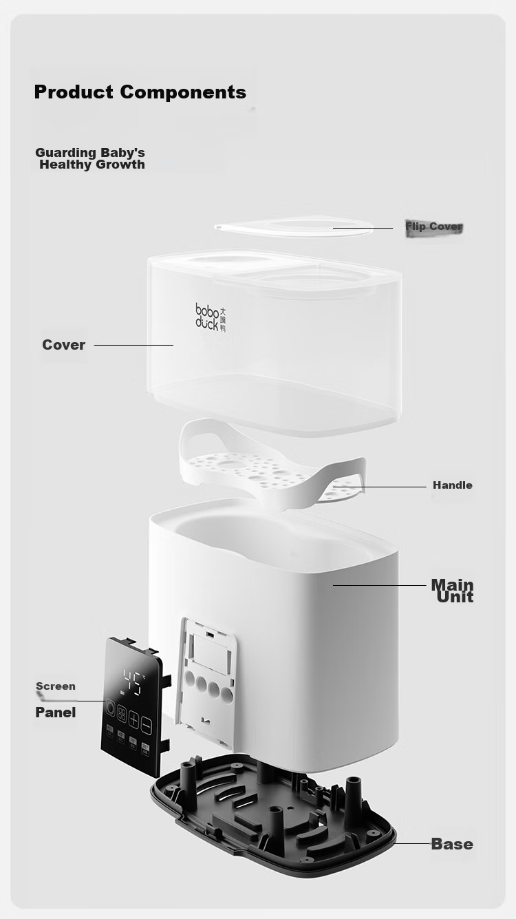 Boboduck Baby Bottle Warmer Multifunctional Milk Warmer, Bottle Sterilizer And Defroster 2-In Dual-Bottle Milk Warmer 6502 19