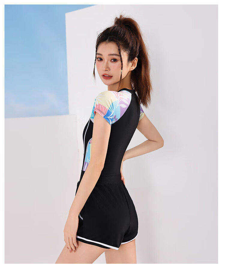 Peak Women's One-Piece Swimsuit, Square Leg, Conservative Professional Sports, Plus Size, Tummy Control, Slimming, Pink, XL 16