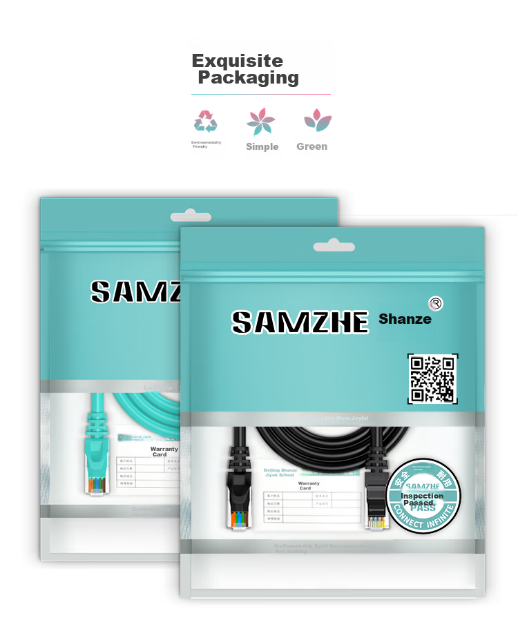 SAMZHE CAT6 Gigabit Ethernet Cable, 8-Core Twisted Pair, for Engineering, Home, Computer, Broadband, Surveillance, Unshielded Network Patch Cord, Pre-Made Network Cable, Black, 2 Meters, CAH-6020 15